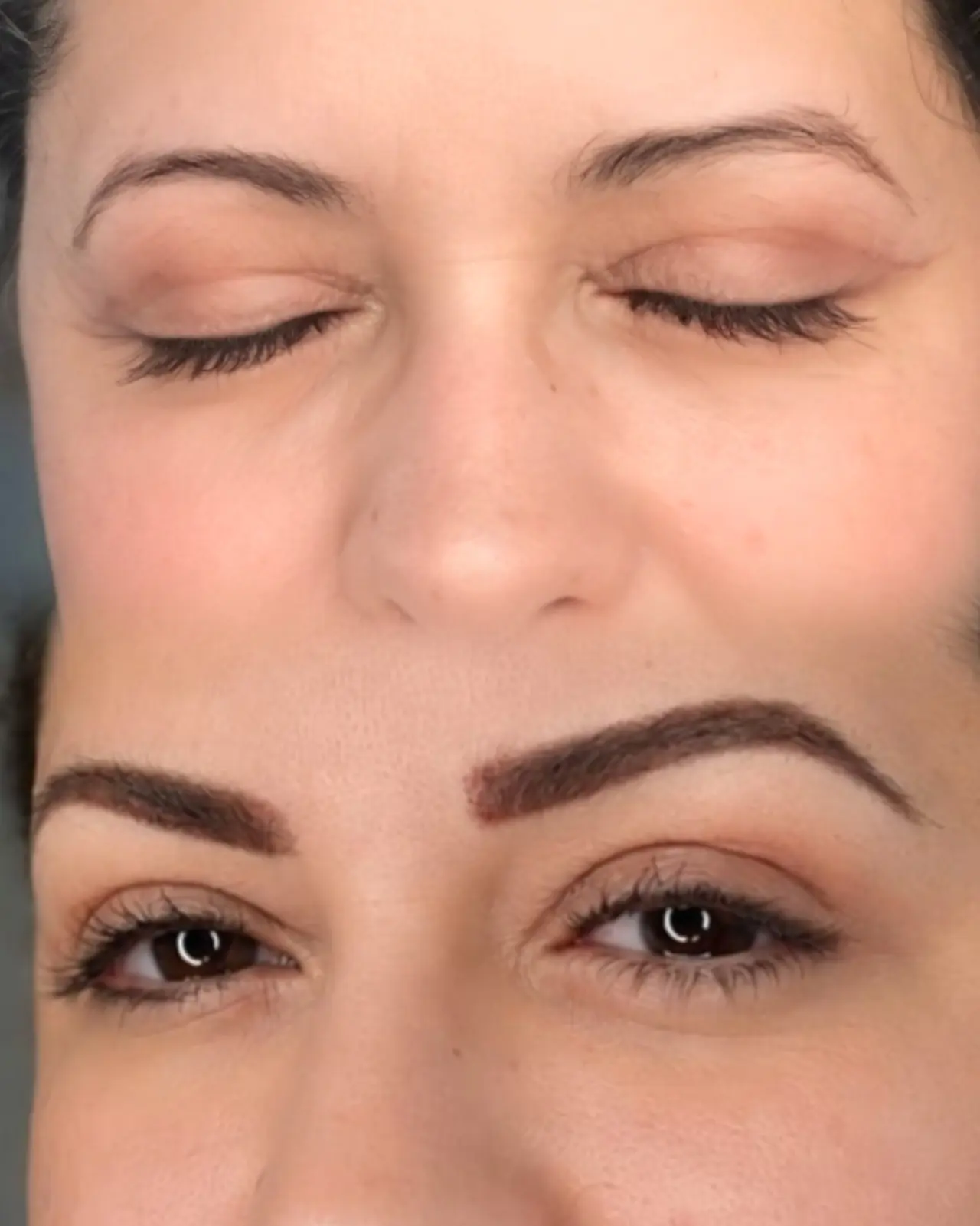 Microshading poudré — avant / après — résultat réalisé au studio Dermagrafia
